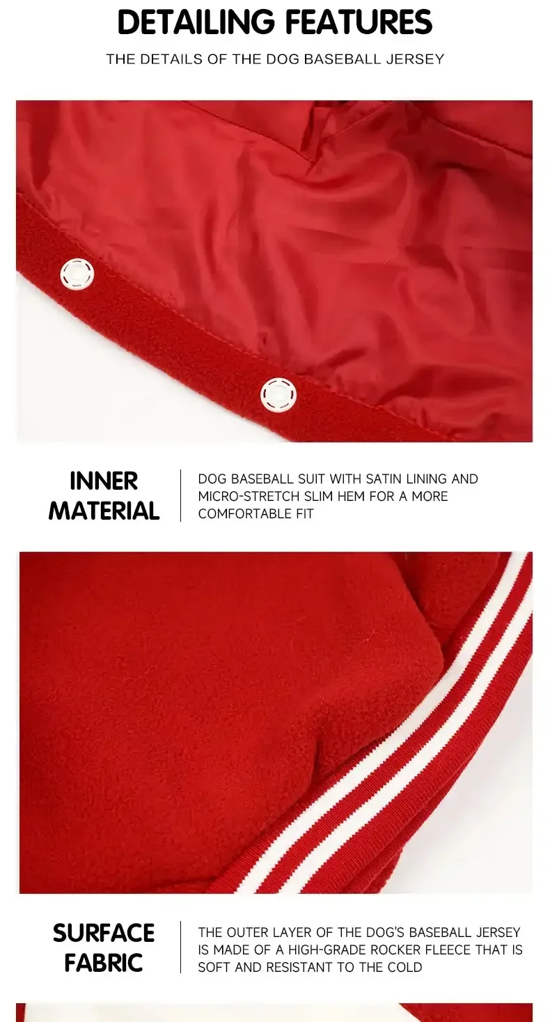 Dog Clothes for Small Dogs Bulldog Baseball Wear Pet Sweatshirt Pet Costume Hoodie Pour Chien