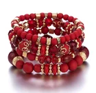 Heart Bohemian Ethnic Style Multi-layer Bracelet Crystal Peach Heart Beaded Ladies Hand Jewelry Wholesale