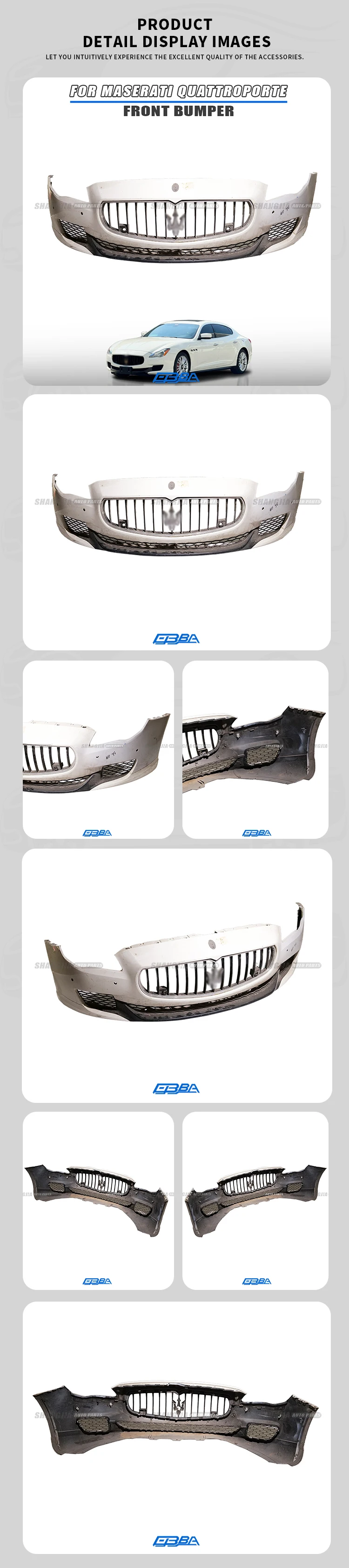 Best Selling Auto Parts Plastic White Front Bumper For Maserati Quattroporte 2013-2016 673000020 manufacture