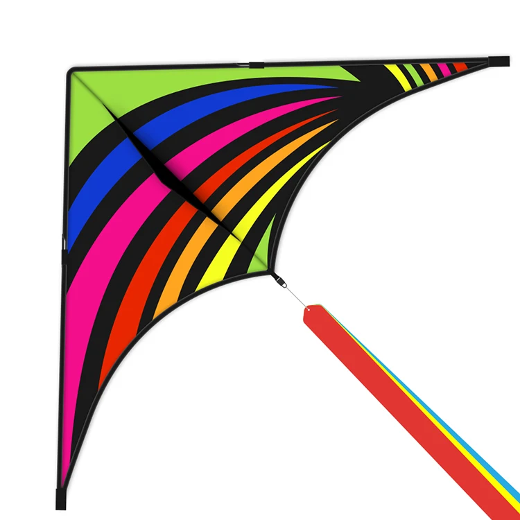 Kids Children Rainbow Dragon Kite Outdoor Summer Handle Line Toy Gift 95x160cm 
