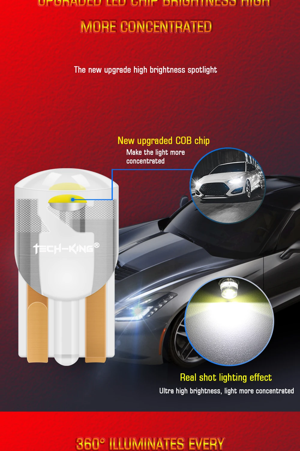 New style Automobile accessories acrylic fully transparent LED car lamp T10 width COB car bulb fitting signal light for cars