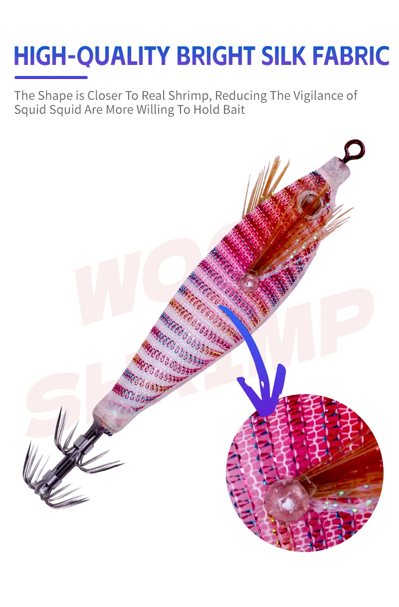 Squidduke Toto Luminous Egi Squid Jig Lure Wood Shrimp Cuttlefish