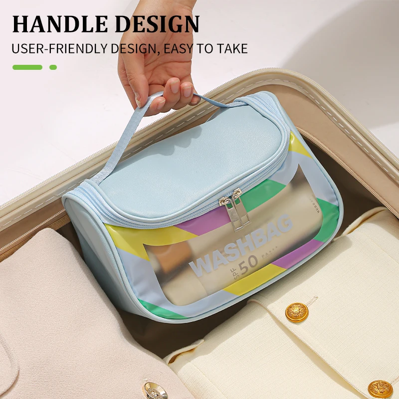 Custom Logo PVC Wash Bag Waterproof Trip Toiletry Pouch Women Beauty Makeup Bag Girl Travel Clear Cosmetic Bags