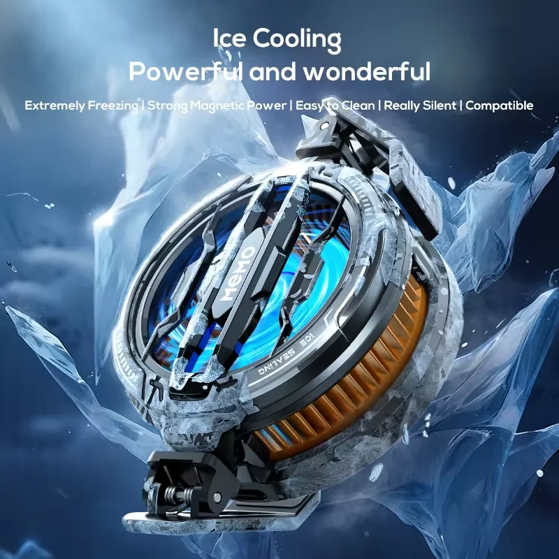 2024 MEMO CX07 Phone Cooler Cooling Fan With RGB Frosty Cooler For Mobile Game For Smartphone Phone Cooler