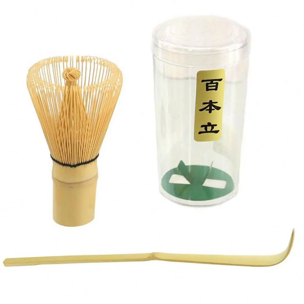 Wholesale 80 prongs 100 prongs Bamboo Tea Whisk Matcha Bamboo Whisk with Scoop Matcha Kit
