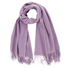 Scarf Women Solid Color Cashmere Scarves Plain Tassel Wool Shawl Pashmina Scarf