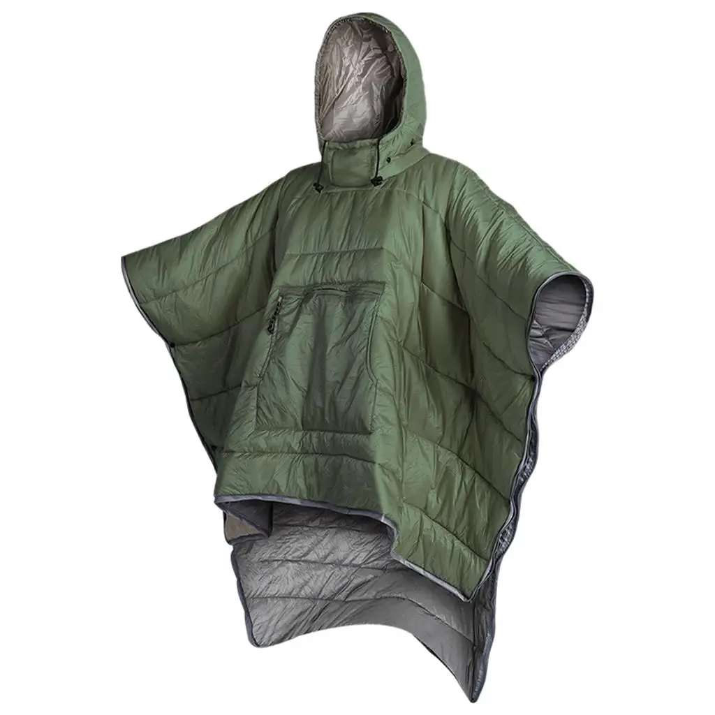 Wearable Blanket Versatile Winter Changing Robe Poncho Coat Windproof Stadium Blanket for Camping Sleeping Bag Cloak