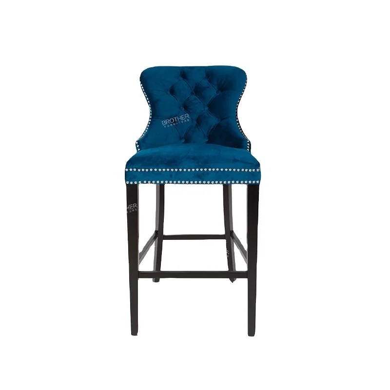 blue high back bar stools