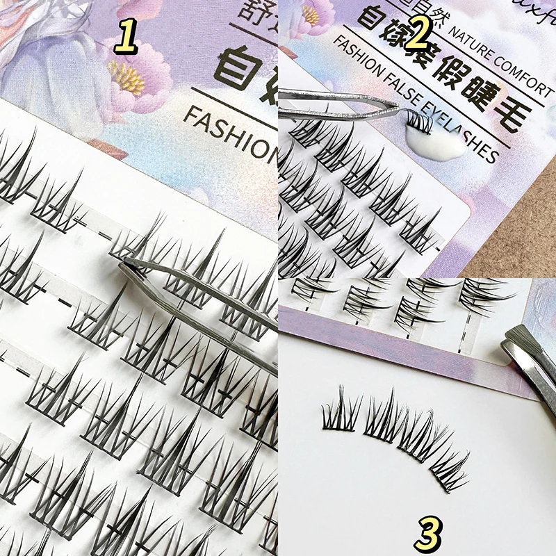 DIY Clusters Lashes Mixed Tray Manga Eyelash Extensions Anime Soft Wispy Spiky Individual Lashes Cluster Home Mixing Length