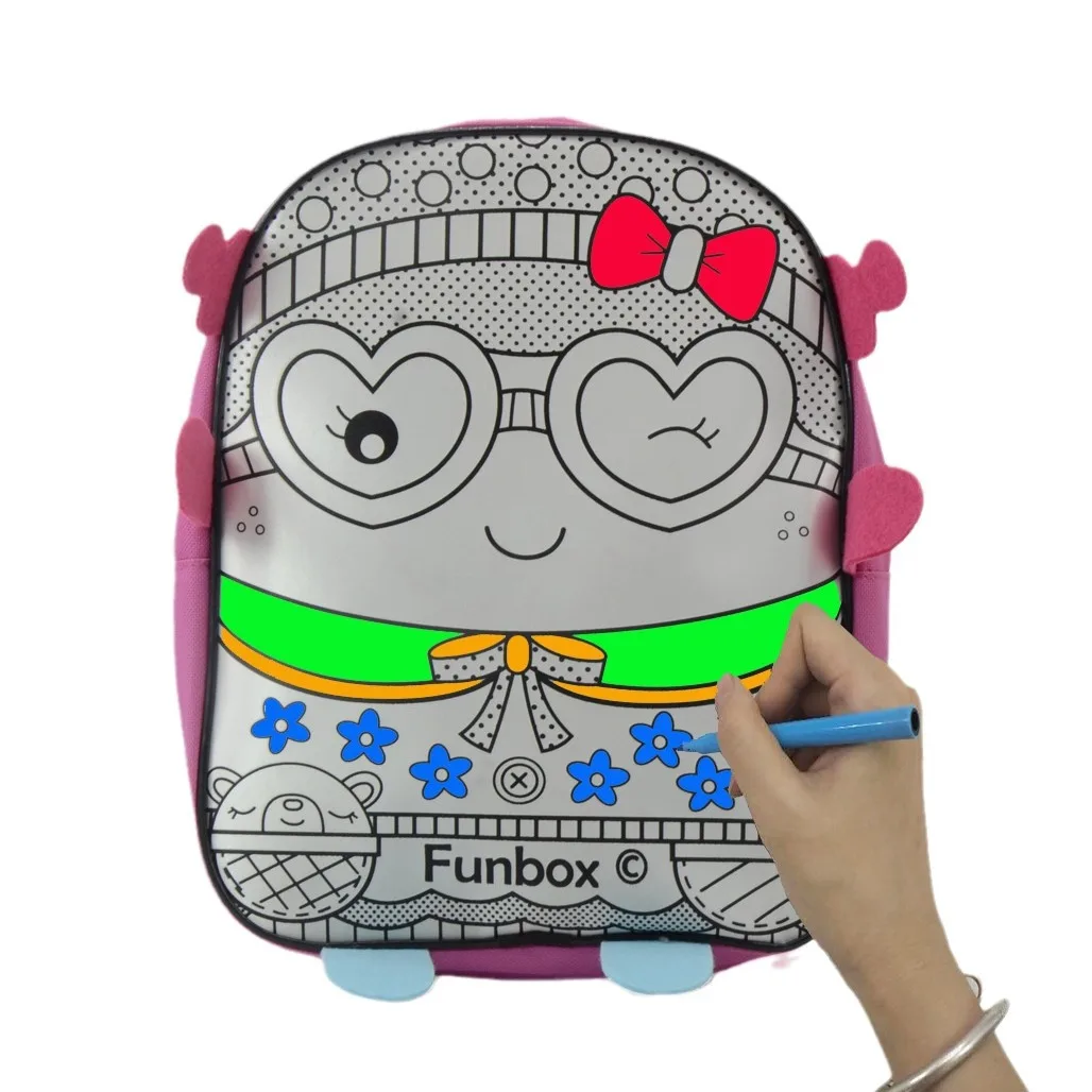 DIY coloring backpack kawaii student bags kids bookbags kindergarten schoolbags cute gift school bags animal children backpack