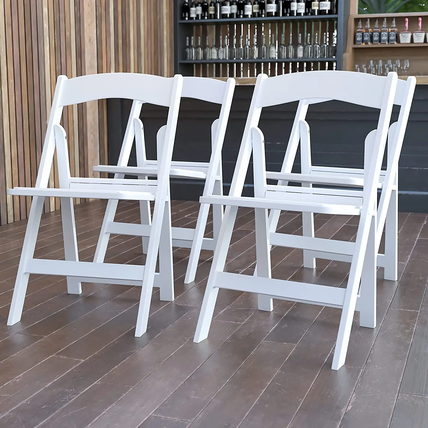 white resin plastic chairs