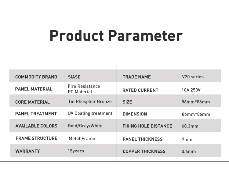 SIASE British Standard 20A water heater switch with indicator grey color