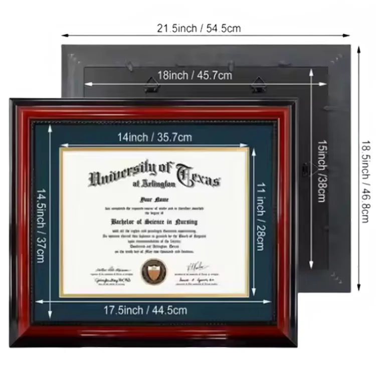 Elegant Wood Diploma Frames A4 Cherry Wood Graduation Certificate Frame manufacture