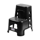 GS 2-Step Molded Plastic Step Stool Ladder Car Washing Full Plastic Safe Chair