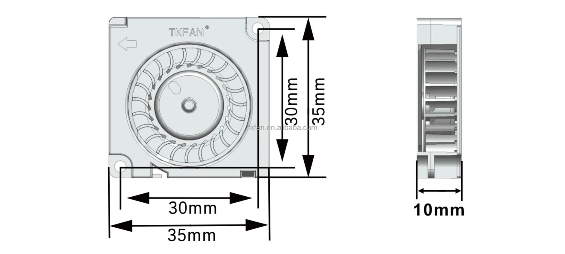 Turbo Blower, 5V/12V, Centrifugal, Brushless, 35mm - detail 2