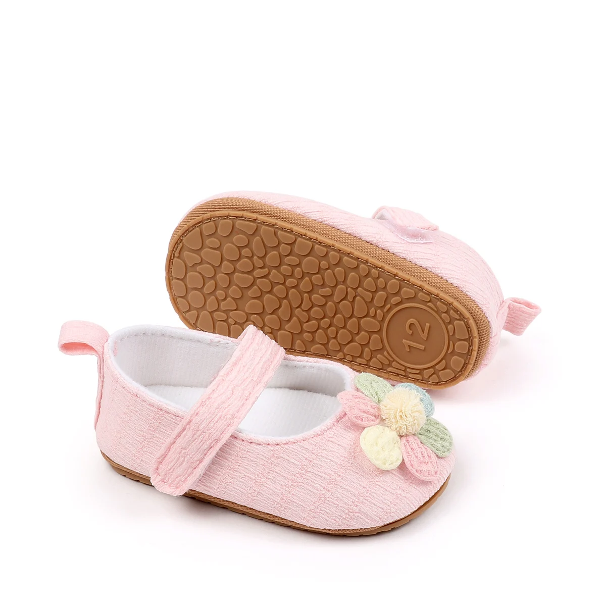 Soft TPR Outsole Colorful Flower Design Newborn Toddler Baby Girls Shoes First Walking Baby Girl Shoes manufacture