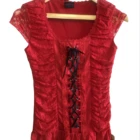 Women's Blouse Summer Lace Women's Blouse Summer Short-sleeved Transparent Tight-fitting Lace Blouse