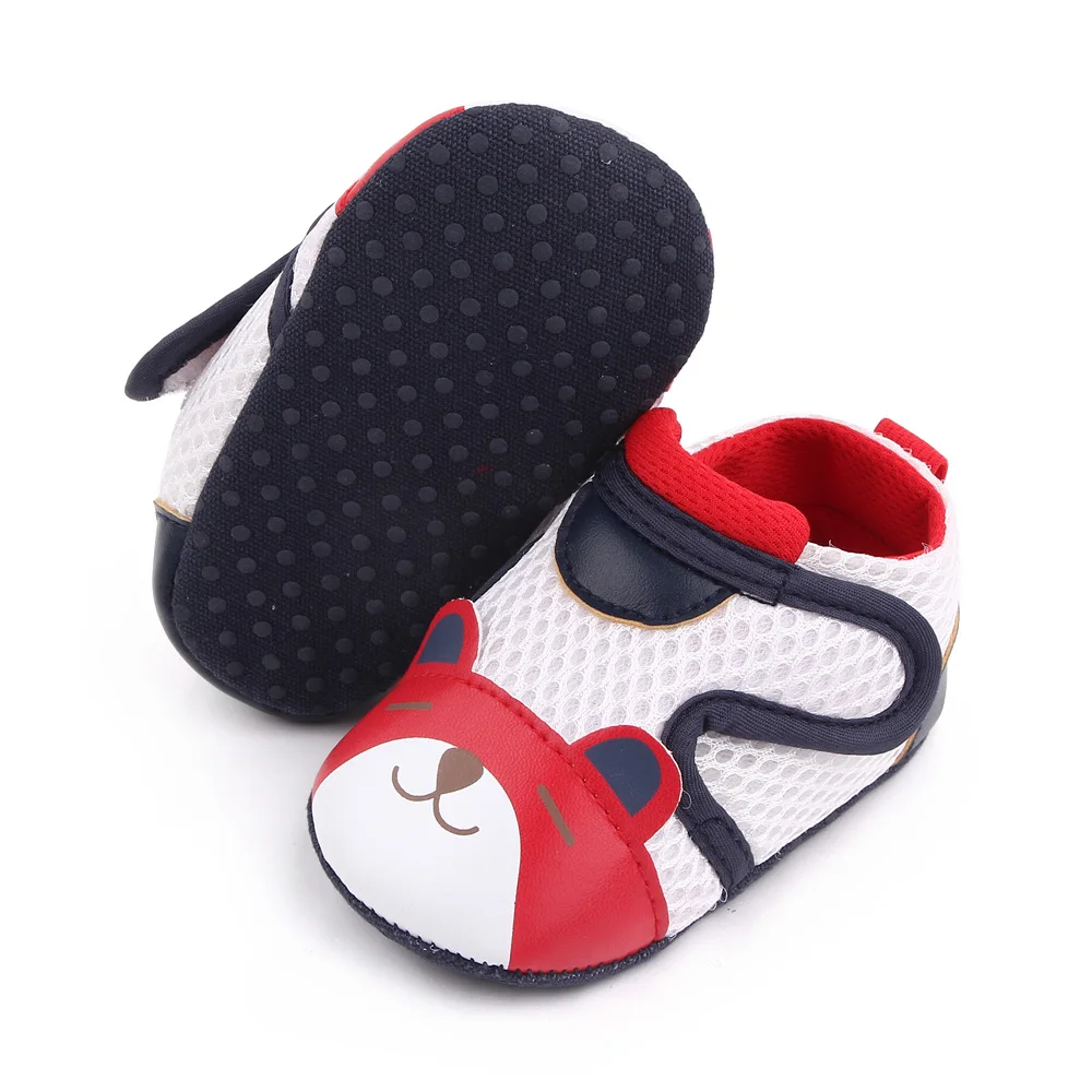 Cartoon Squint Eyes Bear Mesh Fabric Breathable Soft Soled Baby Cute Casual Toddler Shoes manufacture