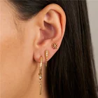 Cz Earrings Gemnel Wholesale New Daily Tiny Daisy Stud Flower 925 Silver CZ 18k Gold Earrings