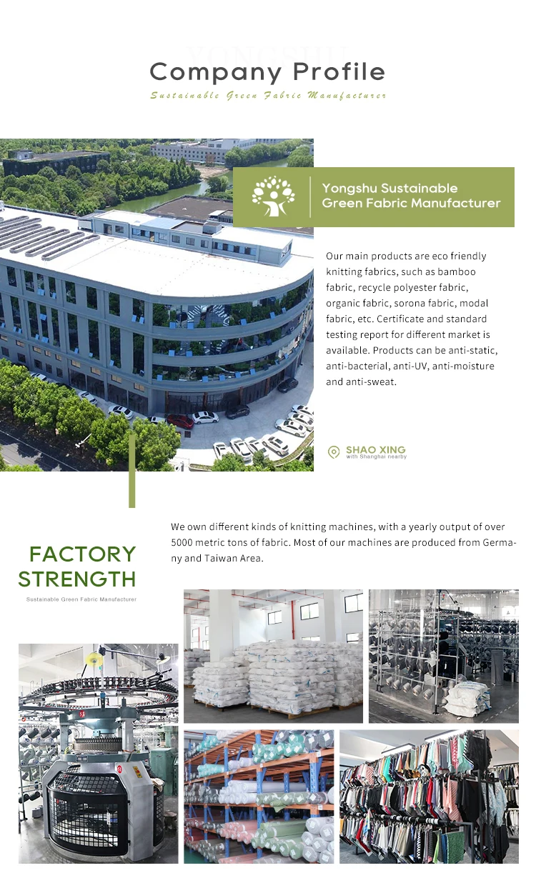 Soft Slid Knit Fabric 90 Recycled Polyester 10 Spandex Material Single Jersey Fabric for T-shirt 190 GSM details