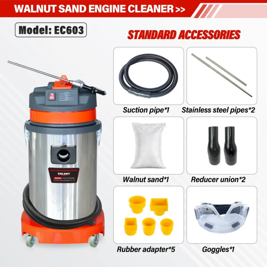 SOLARY EC603 30L Walnut Sand Blaster 1300W for Engine Carbon Cleaning H2cf8604456a3499880d0a6dc9a2c7a96Y