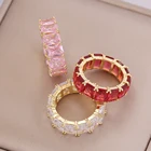 Diamond Ring Diamond New Fashion 18K Gold Colorful Baguette Diamond Ring For Women