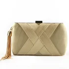 Party Wholesale Metal Chain Shoulder Women Luxury Evening Bags Ladies Party Wedding Clutch Bags With Tassel