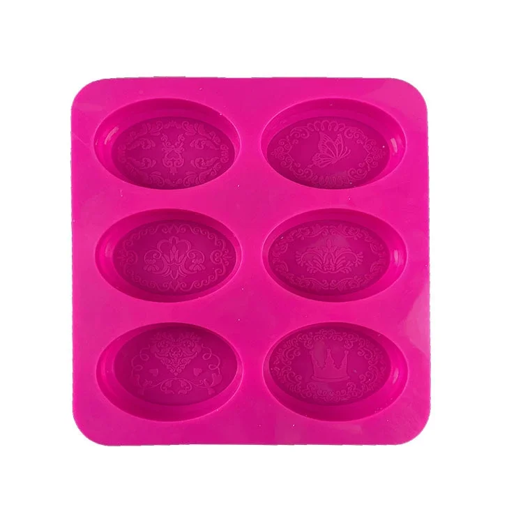 Sustainable Stocked non stick Eco Friendly diy 6 Even oval handmade lace pattern queen crown butterfly multi shaped soap molds