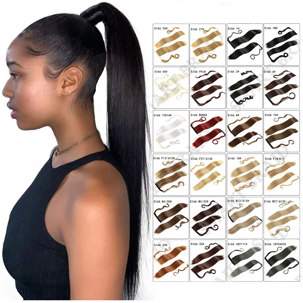 Synthetic 22'' Long Straight Ponytail Wrap Around Clip In Ponytail Hair  Extensions Heat Resistant Hair Tail Hairpieces - Buy 22 Straight Ponytail  Wrap Around,22inch Ponytail Synthetic,22 Inch Wrap Around Ponytail Product  on
