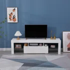 Modern Wood Living Room High Gloss Console Tv Table With RGB Led Light