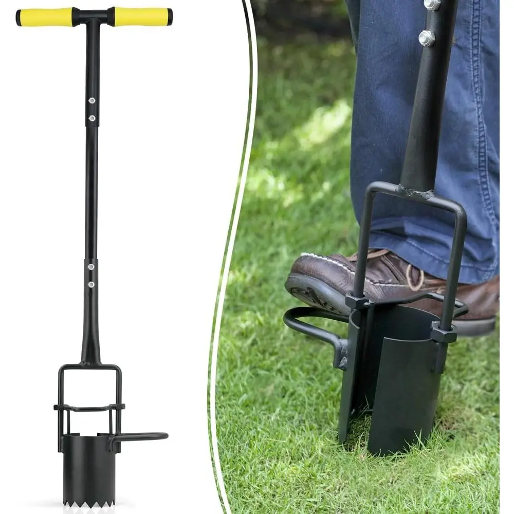 Premium Long-Handled Bulb Planter Tool with Soft Grip Heavy Duty Gardening Transplanter with Serrated Base Post Hole Diggers H2d06b131502041d79168f8297dfb0dc3W