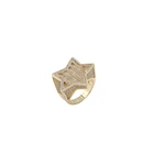 Ring Jewelry R038 New Arrival Brass Ring Cubic Zircon Iced Accessory Men's Gift Party Wedding Hip Hop Jewelry
