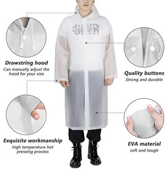 Unionpromo Custom Logo Outdoor Eva Rain Coat Plastic Raincoats