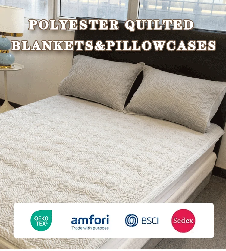 New Arrival Modern Stripes Super Soft 3-Piece Polyester Quilted Blankets with Pillowcase manufacture