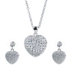 Alloy Jewelry China Manufacturer Wholesale Alloy Heart Shape Necklace And Earring Luxury Jewelry Set For Wedding