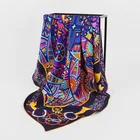 Hand Rolled Screen Printing Custom Designer Satin Silk Scarf Famous Brands Women