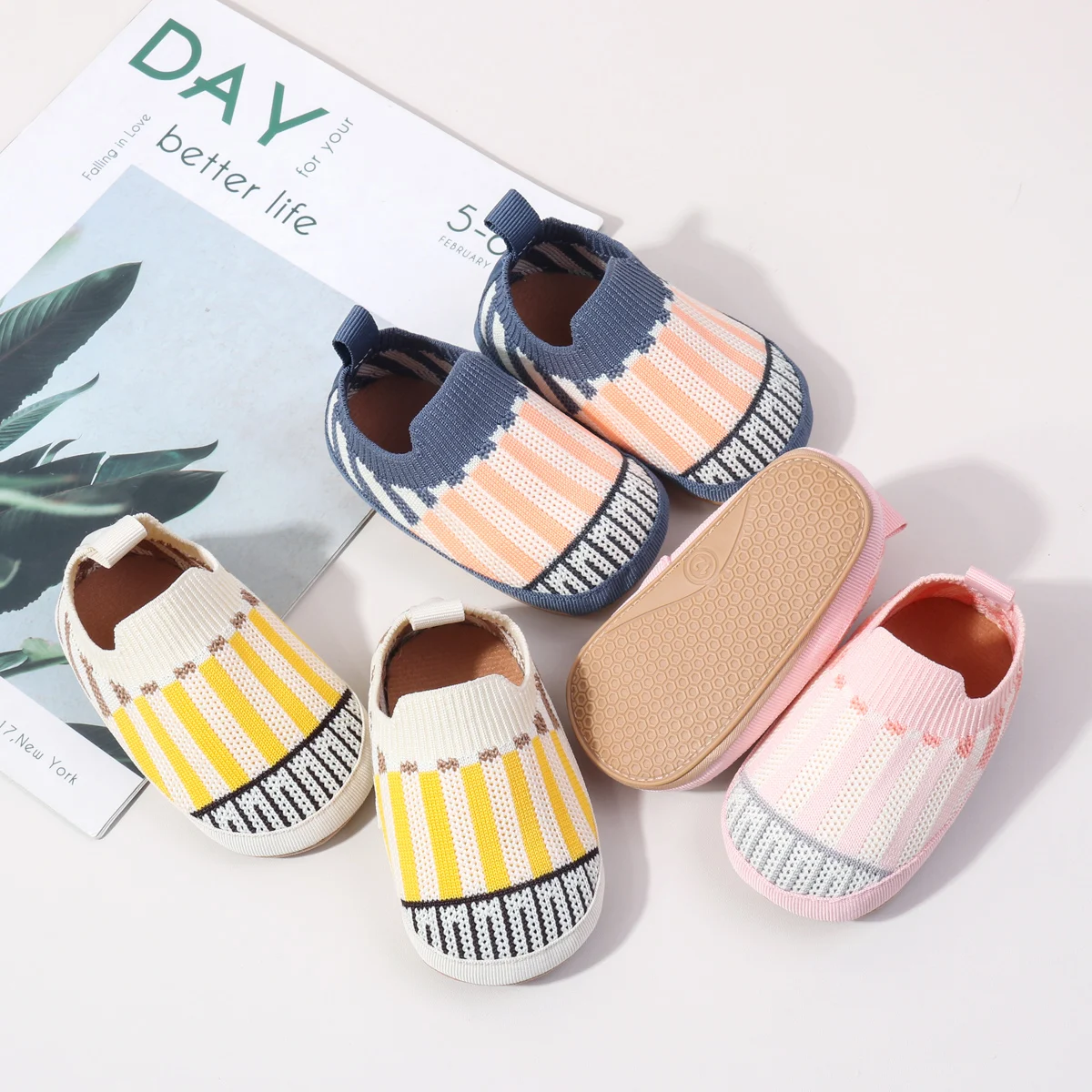 Bright Lightweight Orthopedic Infant Shoes Fancy Striped Pretty Stylish Unique Shoes for Active Boys and Girls in All Seasons details