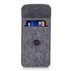 Felt Wallet Phone Case Pouch For Smartphones With Button Closure