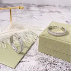 Round Diamond Earrings Exquisite Sparkling Round Bead Rim Full Diamond Starry Big Hoop Earrings