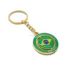 2019 Wholesale Custom Brazil Tourist Souvenir Metal 360 Spin Rotating Rotation Keychain Keychains