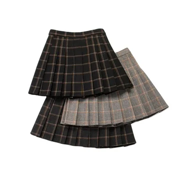 Women Pleat Skirt Harajuku Preppy Style Plaid Skirts Mini Cute Japanese School Uniforms Ladies Jupe Kawaii Skirt Saia Faldas-1