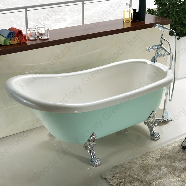 green-clawfoot-tub