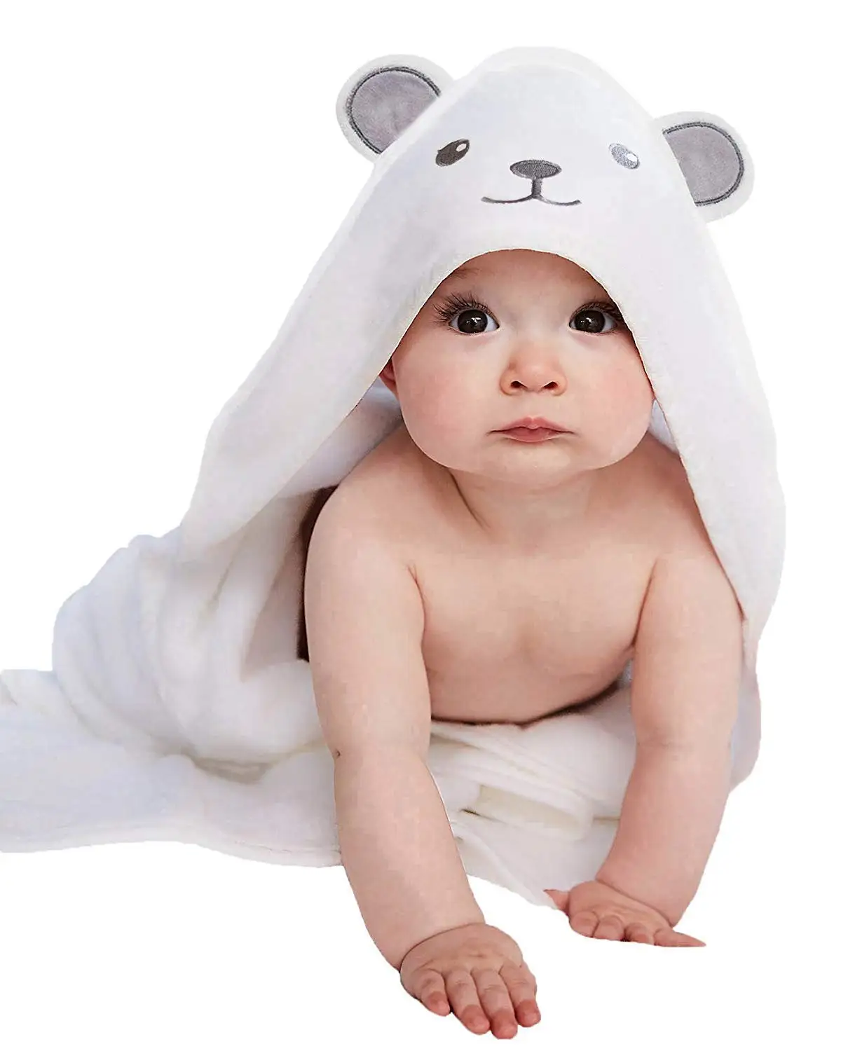 Style 1, Blue Elephant Sviuse Baby Cotton Hooded Towel Animal Face for Toddlers Ultra Soft Super Absorbent Thick Cute Ear Design Perfect Baby Shower for Boys or Girls Kid Bath Towel One Size 