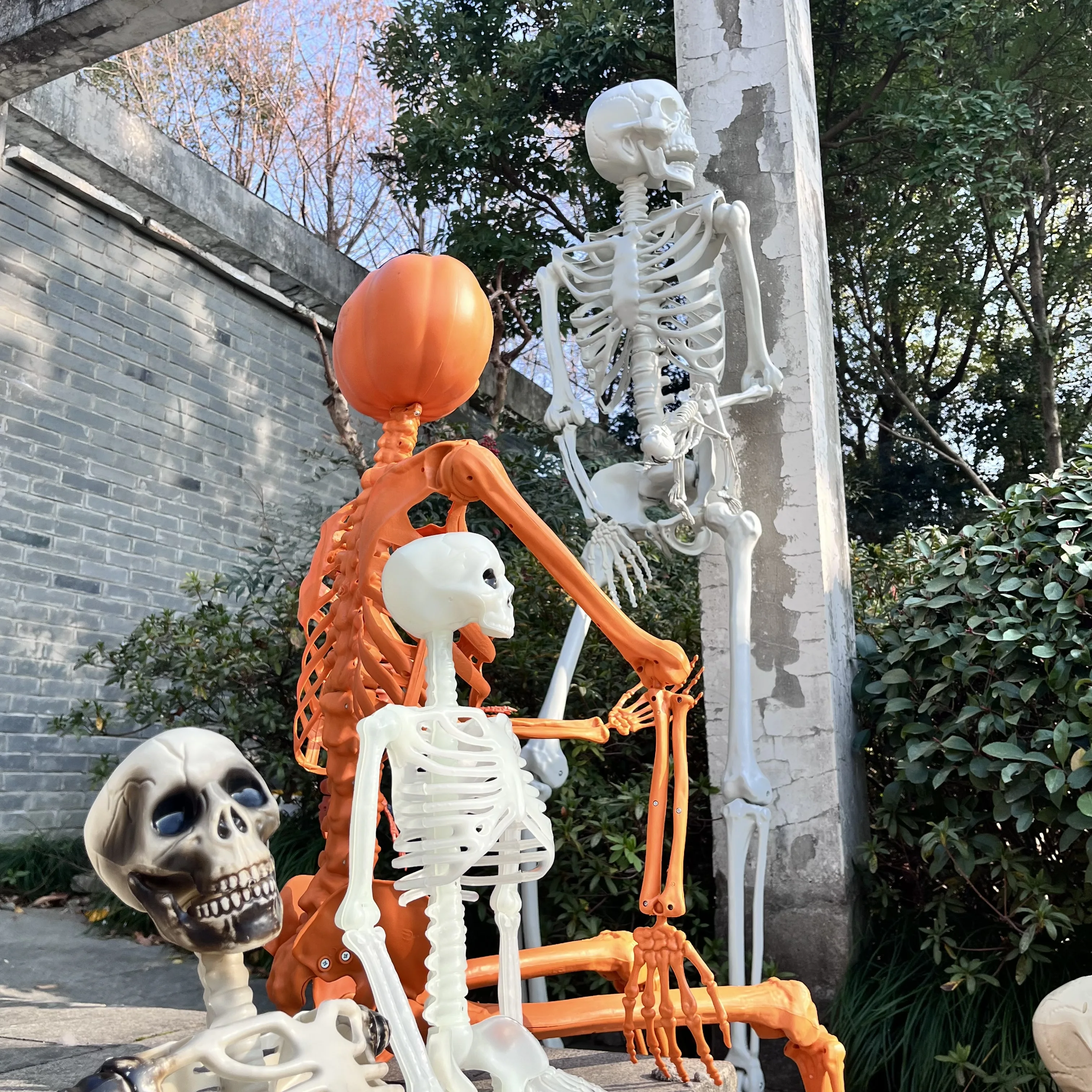 Halloween Decorations Life Size Plastic Patio Lawn Haunted House Human Halloween Skeletons For Holidays Decoration