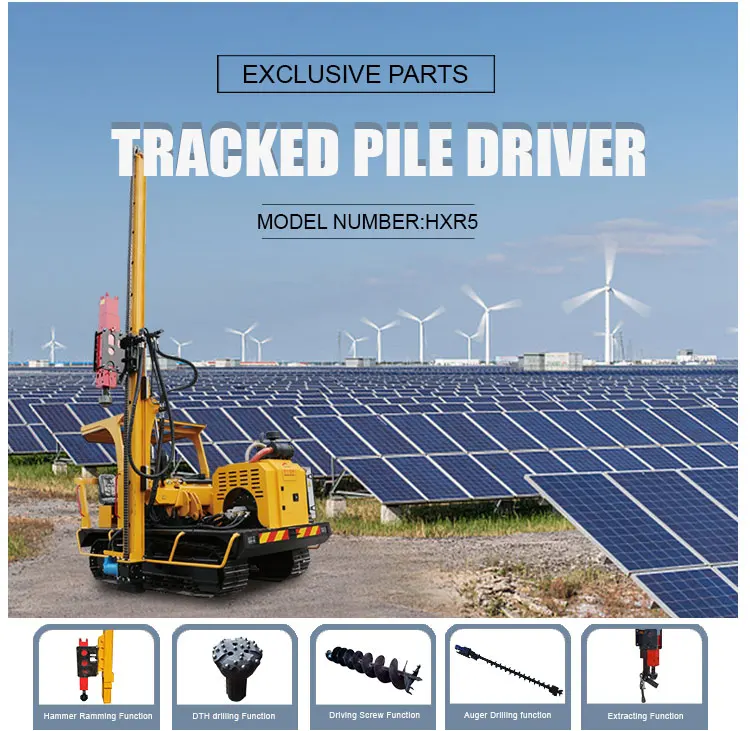 Solar Pile Drilling Rigs Ground Screw Pile Driver For Solar