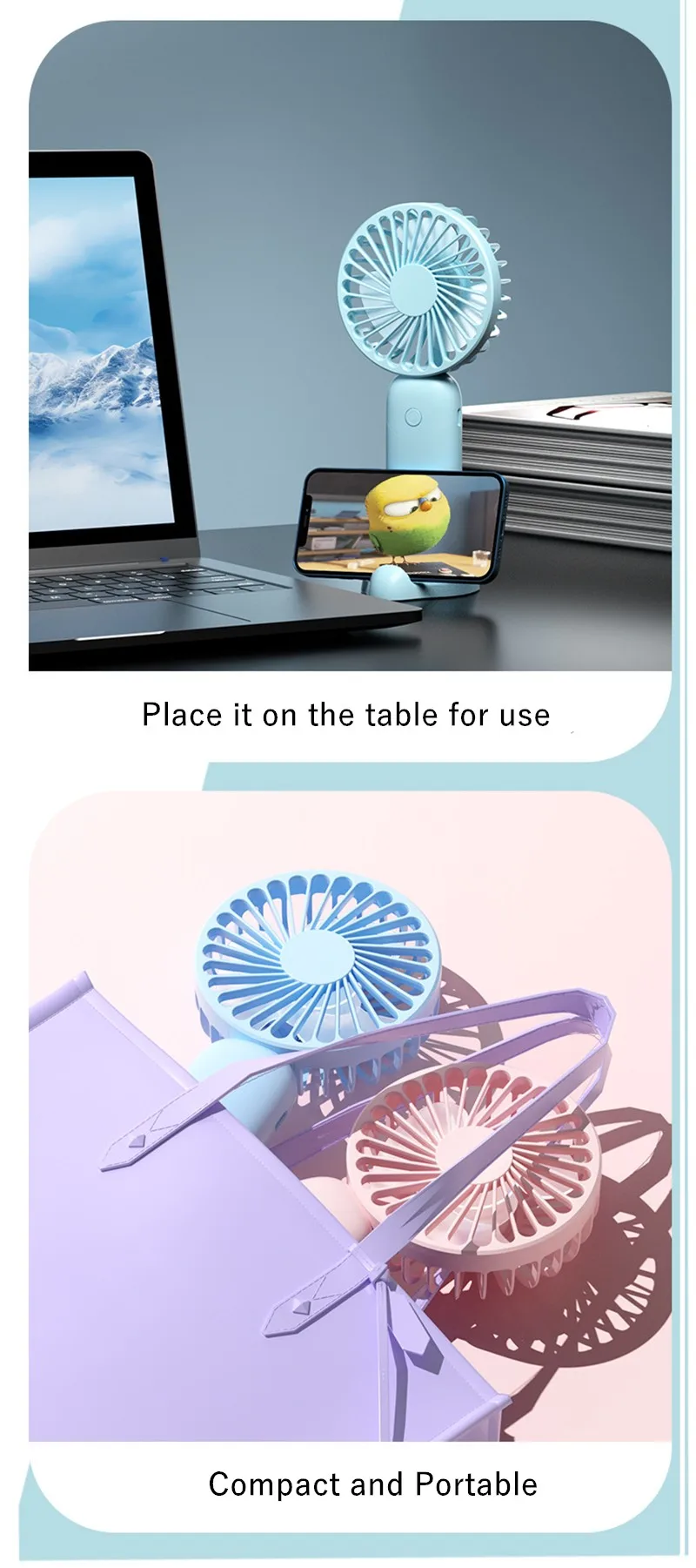Rechargeable Mini Air Fan, USB-C, Portable - detail 12