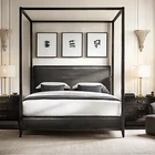 Furniture Wood Canopy Bed Forthright Silhouettes Indoor Furniture Bedroom Wooden Frame Canopy Bed With Corner Brackets