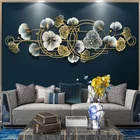 Wall Wall Art Fancy Vintage Large Golden Metal Wall Hanging Art Decorations Flower For Home