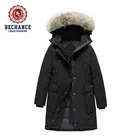 Slim Women's Clothing Filled Duck Down Outdoor Waterproof Jacket Fake Fur