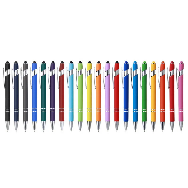 X1012-2 Promotional Wholesale Sports Metal Ballpoint for Stylus Pens Soft Rubber Touch Screen Cheap Custom Logo Mobile